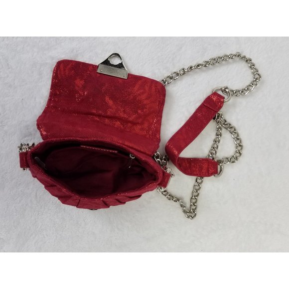 Apt 9 Purse Handbag Red Glitter Chain Shoulder - Picture 3 of 4